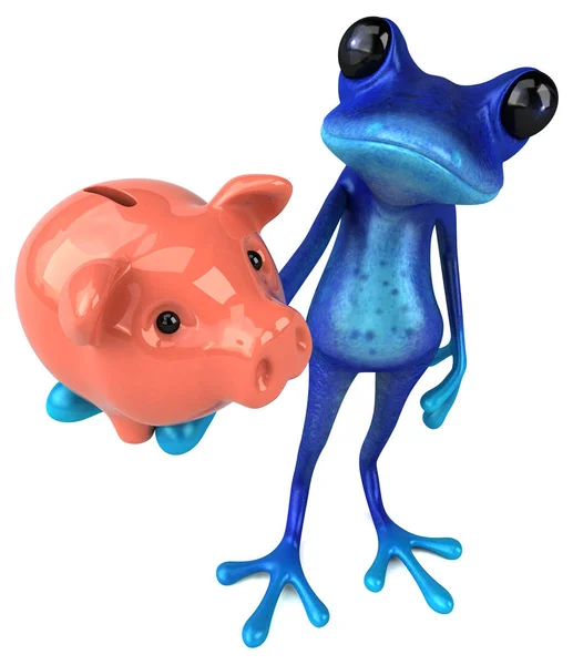 Fun Cartoon Character Piggy Bank Illustration — Stock Photo, Image