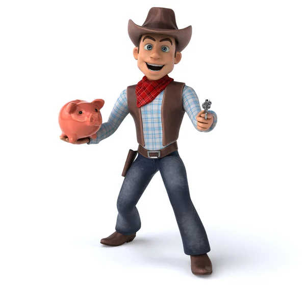 Fun Cartoon Character Piggy Bank Illustration — Stock Photo, Image