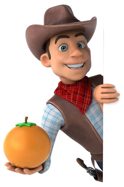 Fun Cowboy Narancssárga Illusztráció — Stock Fotó