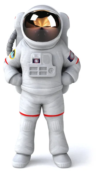 楽しい宇宙飛行士キャラクター 3Dイラスト — ストック写真