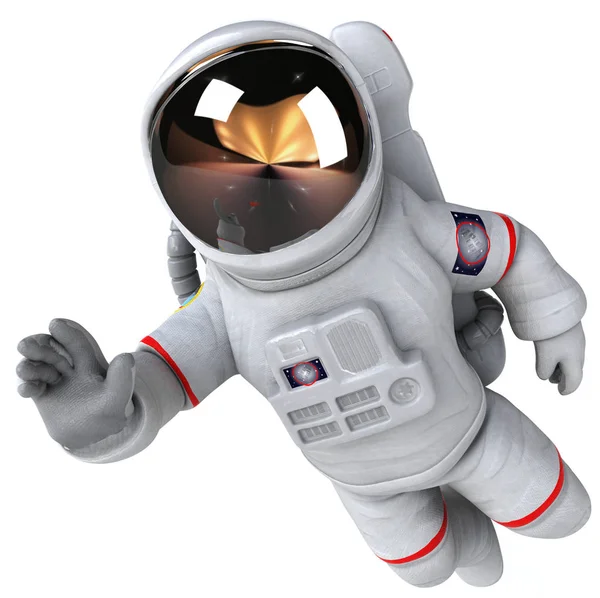 Szórakoztató Űrhajós Karakter Illusztráció — Stock Fotó