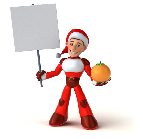 Fun Cartoon Character Wit Orange Illustration — Stock Photo, Image