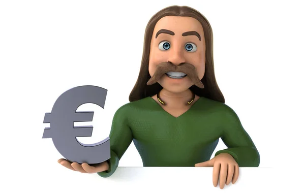 Spaß Cartoon Figur Mit Euro Illustration — Stockfoto