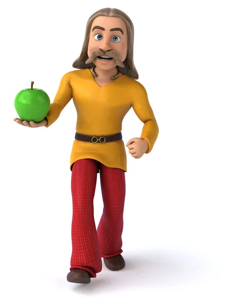 Postać Kreskówki Zabawa Apple Ilustracja — Zdjęcie stockowe