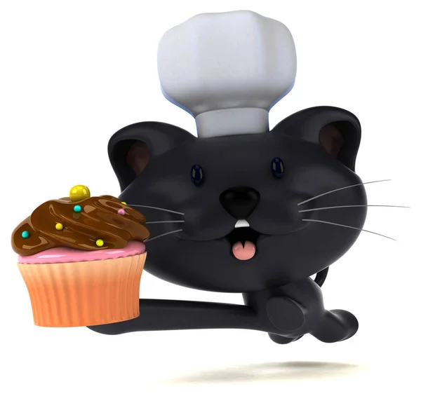 Fun Cartoon Character Cupcake Illustration — Stock Photo, Image