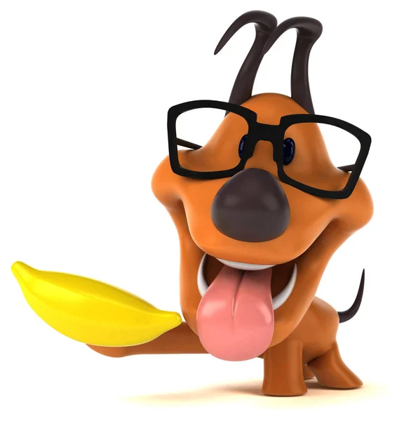 Leuk Personage Met Banaan Illustratie — Stockfoto