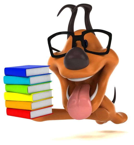 Fun Cartoon Character Books Illustration — Stock Photo, Image