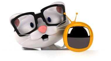 Tv - 3d çizim ile eğlenceli çizgi film karakteri