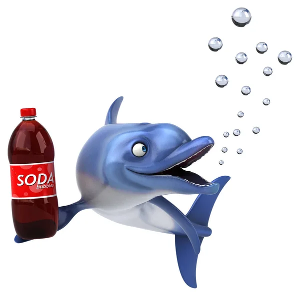 Leuk Personage Met Soda Illustratie — Stockfoto