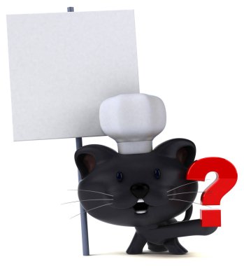 Eğlenceli çizgi film karakteri ile soru - 3d çizim