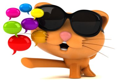 Komik çizgi film karakteri ile - 3d illüstrasyon kabarcıklar 