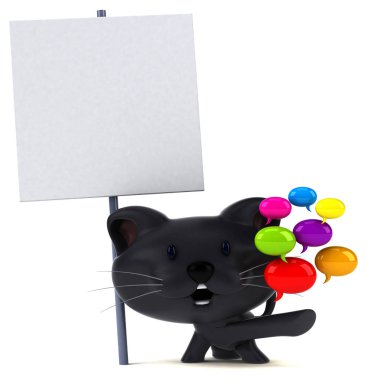 Komik çizgi film karakteri ile - 3d illüstrasyon kabarcıklar 