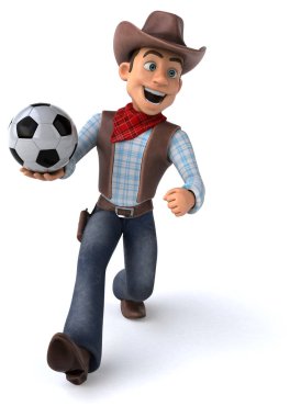 Komik çizgi film karakteri ile topu - 3d çizim 