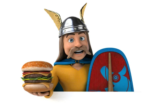 Funny Cartoon Charakter Hamburger Ilustracja — Zdjęcie stockowe