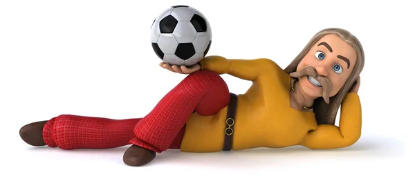 Lustige Cartoon Figur Mit Ball Illustration — Stockfoto