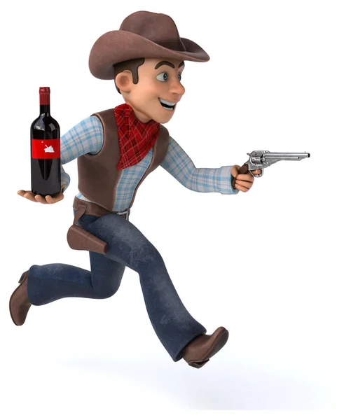 Funny Cartoon Character Wine Illustration — Stock Photo, Image