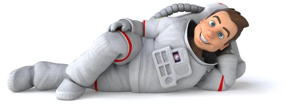有趣的宇航员卡通人物 3D插图 — 图库照片