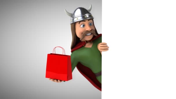 Lustige Zeichentrickfigur Gaul Mit Tasche Animation — Stockvideo