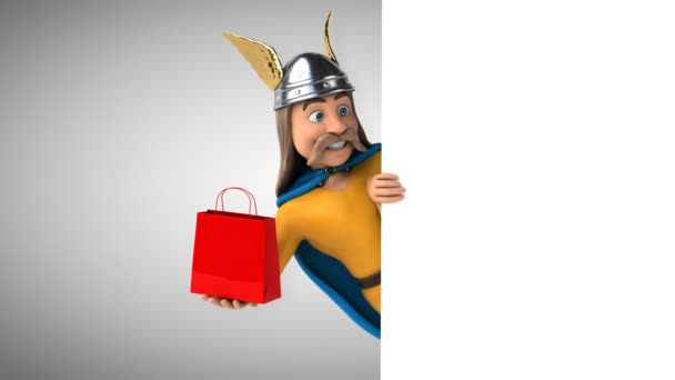 Funny Cartoon Character Gaul Bag Animation — Stock Video