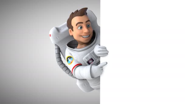 Fun Astronautenfigur Animation — Stockvideo