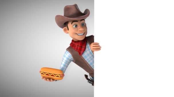 Personagem Desenho Animado Divertido Com Hotdog Animação — Vídeo de Stock
