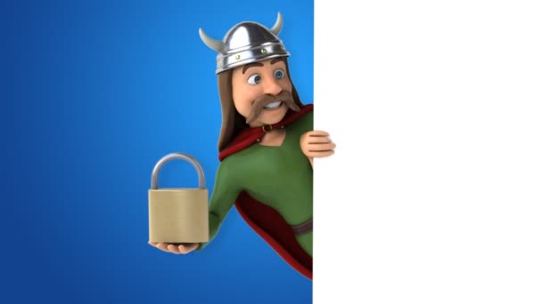 Fun Gaul Met Lock Animatie — Stockvideo