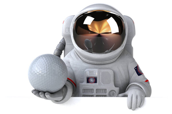 cartoon character with ball   - 3D Illustration