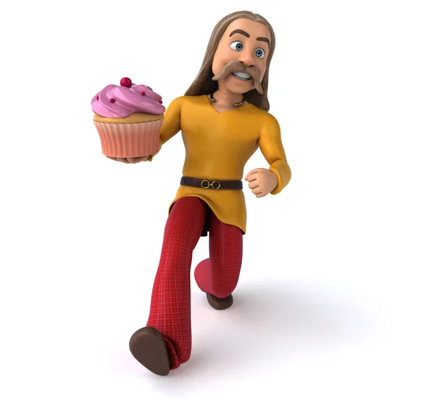Postać Kreskówek Cupcake Ilustracja — Zdjęcie stockowe