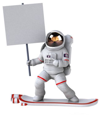 Eğlenceli astronot - 3D Görüntü