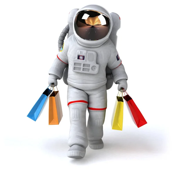 Rolig Astronautshopping Illustration — Stockfoto