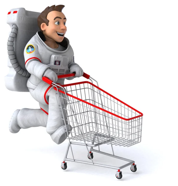 Spaß Beim Astronauteneinkaufen Illustration — Stockfoto