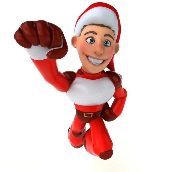 Personagem Papai Noel Super Divertido Ilustração — Fotografia de Stock