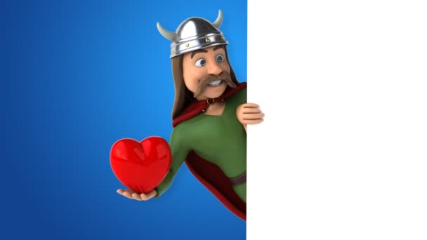 Personagem Desenho Animado Engraçado Com Coração Animação — Vídeo de Stock