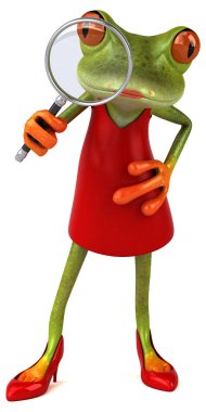 Eğlenceli kurbağa - 3D İllüstrasyon