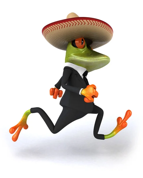 Fun Frog Running Illustration — Stock Photo, Image