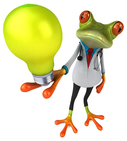 Fun Frog Light Bulb Illustration — Stock Photo, Image