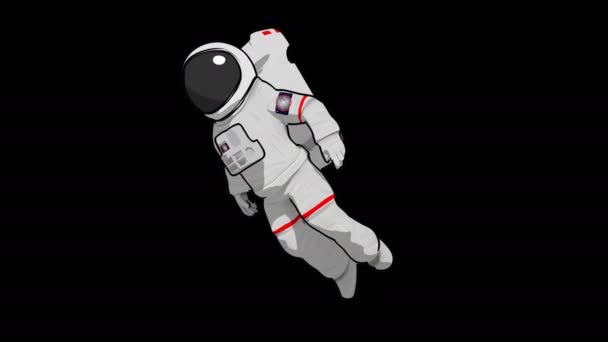 Űrhajós Rajzfilmfigura Animáció — Stock videók