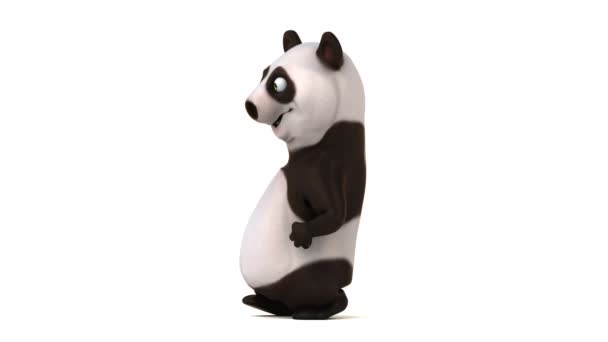 Divertente Cartone Animato Panda Bianco — Video Stock