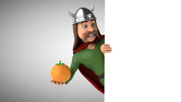 橙色3D动画中有趣的卡通人物 — 图库视频影像