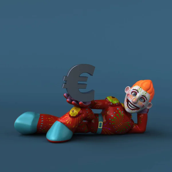 Spaß Cartoon Figur Mit Euro Illustration — Stockfoto