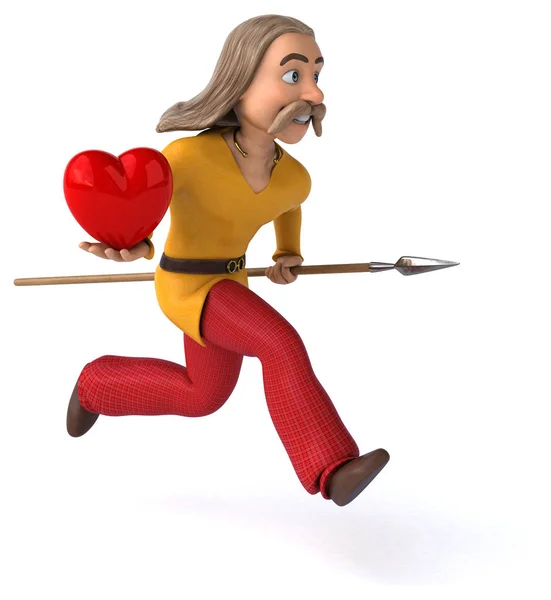 Lustige Cartoon Figur Mit Herz Illustration — Stockfoto