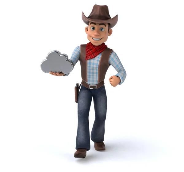 Lustige Cartoon Figur Mit Wolke Illustration — Stockfoto