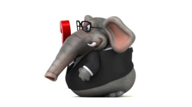 fil ile soru - 3d animasyon karakter karikatür