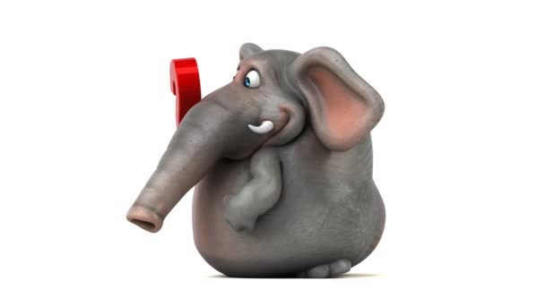 Elefant Lustige Zeichentrickfigur Mit Fragezeichen Animation — Stockvideo