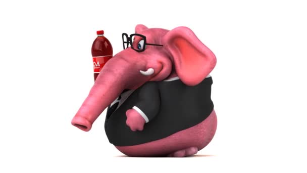 Divertente Personaggio Dei Cartoni Animati Con Soda Animazione — Video Stock