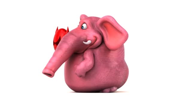 Elefante Divertido Personaje Dibujos Animados Virus Retención — Vídeos de Stock