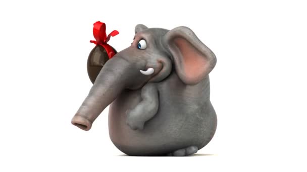 Elefant Lustige Zeichentrickfigur Mit Osterei — Stockvideo