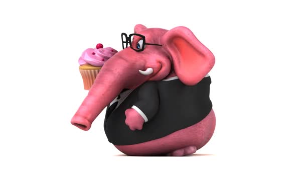 Personagem Desenho Animado Divertido Com Cupcake Animação — Vídeo de Stock