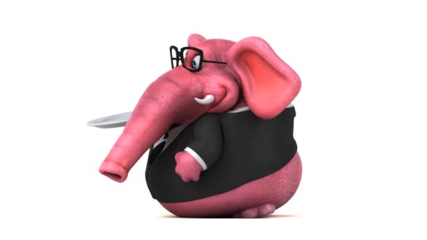 Personagem Desenho Animado Elefante Com Placa Animação — Vídeo de Stock