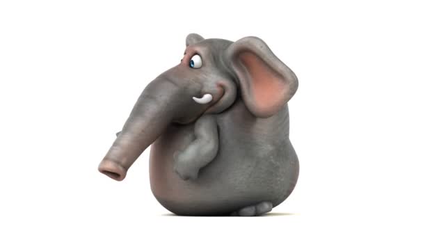 Elefant Lustige Zeichentrickfigur Die Werkzeug Hält — Stockvideo